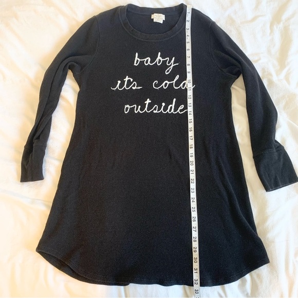 Kate Spade Baby it’s Cold Outside Embroidered Thermal Knit Pajama Sleep Dress - Picture 8 of 8